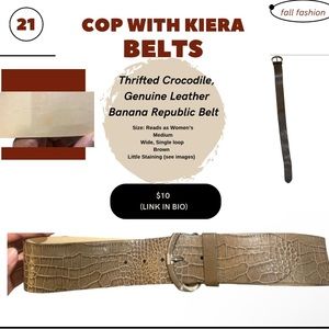 Thrifted Crocodile, Genuine Leather Banana Republic Belt